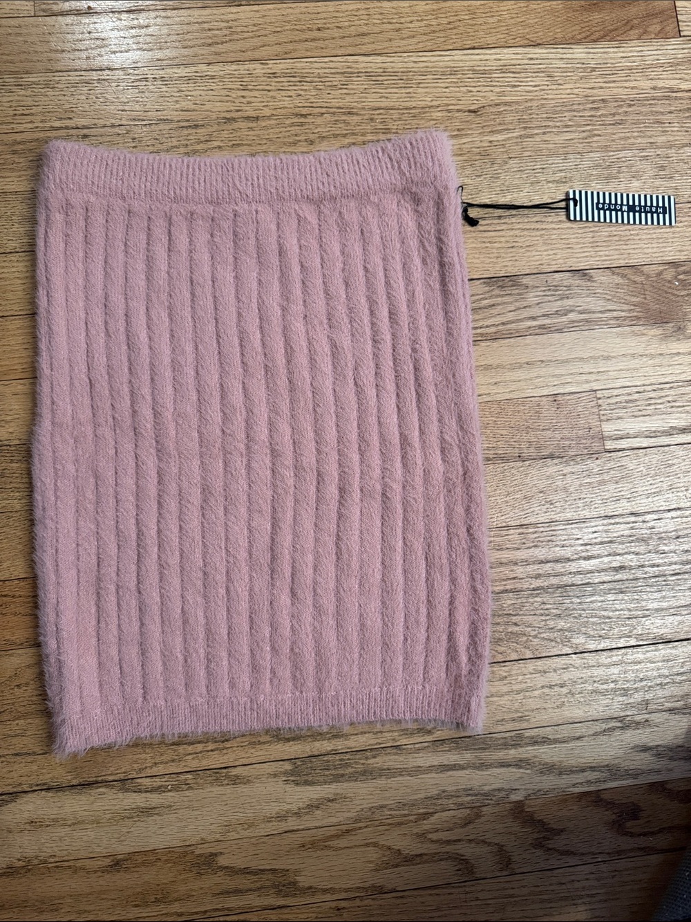 Ribbed Pink Knit Skirt